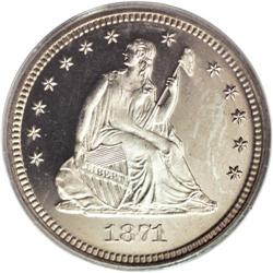 1871 25C PR64 Deep Cameo PCGS. Briggs 1-A. Writing in 