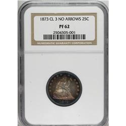 1873 25C No Arrows PR62 NGC. Despite the lower grade o