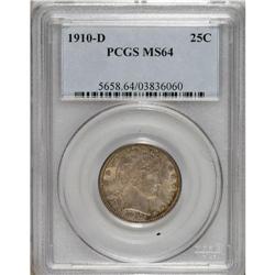 1910-D 25C MS64 PCGS. The only branch mint quarter for