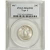 Image 1 : 1917 25C Type One MS65 Full Head PCGS. Delicate aprico