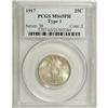 Image 1 : 1917 25C Type One MS65 Full Head PCGS. Pleasing luster