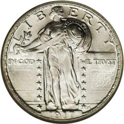 1917 25C TYPE 2 MS67 Full Head NGC.From The Encinitas