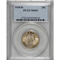 1918-D 25C MS65 PCGS. Boldly struck and lustrous, with