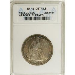 1873-CC 50C Arrows--Cleaned--ANACS. XF45 Details. Hone