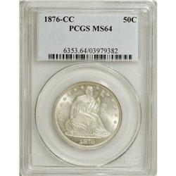 1876-CC 50C MS64 PCGS. Type One Reverse. A lustrous an