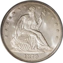 1879 50C MS67 PCGS. With only 4,800 examples coined (a