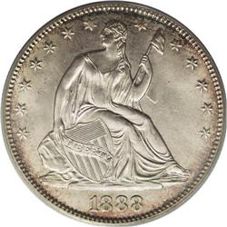 1888 50C MS65 PCGS. The low mintages of half dollars f