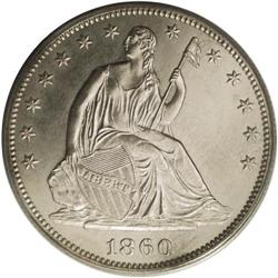 1860 50C PR63 Cameo PCGS. Type Two Reverse. Delicate c