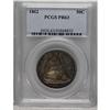 1862 50C PR63 PCGS. The cream-gray fields are outlined