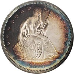 1876 50C PR65 Cameo NGC. WB-101, with open buds on the