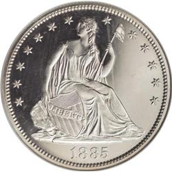 1885 50C PR65 Cameo NGC. NGC and PCGS combined have ce