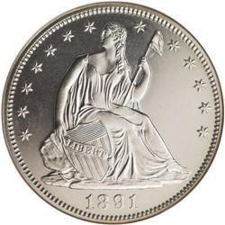 1891 50C PR64 Cameo NGC. This lovely specimen represen