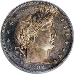 1896-S 50C MS64 PCGS. Another semikey Barber half issu