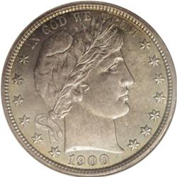 1900 50C MS65 NGC. This high-mintage Barber half (4,76