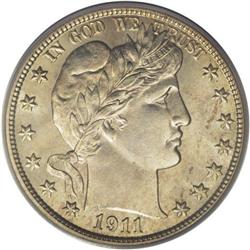 1911-S 50C MS66 PCGS. Ex: Duckor/Pryor. Pale yellow-go
