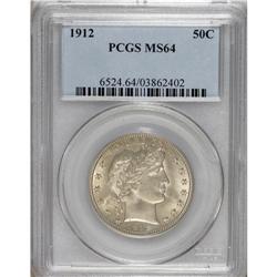 1912 50C MS64 PCGS. A strongly lustrous representative