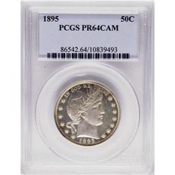 1895 50C PR64 Cameo PCGS. Cameo Barber coins are more