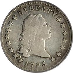 1795 S$1 Flowing Hair, Three Leaves Fine 15 PCGS. B-12