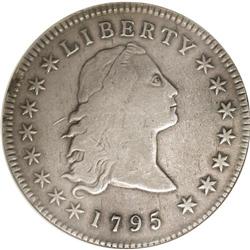 1795 S$1 Flowing Hair, Three Leaves VF20 ANACS. B-5, B