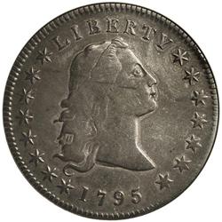 1795 S$1 Flowing Hair, Three Leaves--Cleaned--ANACS. X