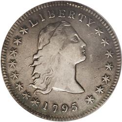 1795 S$1 Flowing Hair, Three Leaves VF35 ICG. B-5, BB-