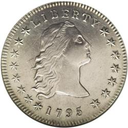 1795 S$1 Flowing Hair, Three Leaves--Cleaned--ANACS. X
