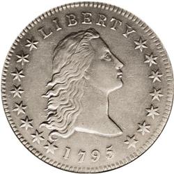 1795 S$1 Flowing Hair, Two Leaves--Cleaned--ANACS. AU5