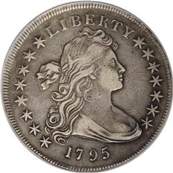 1795 S$1 Draped Bust, Centered--Graffiti--NCS. XF Deta