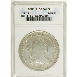 1797 S$1 10x6 Stars--Damaged--ANACS. Fine 12 Details.