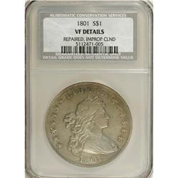 1801 S$1 --Repaired, Improperly Cleaned--NCS. VF Detail