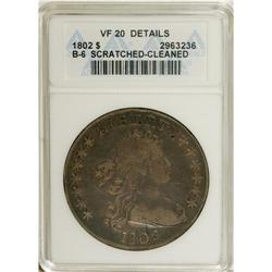 1802 S$1 Narrow Date--Scratched, Cleaned--ANACS. VF20