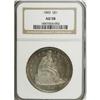 Image 1 : 1843 S$1 AU58 NGC. Breen-5429. All four digits in the