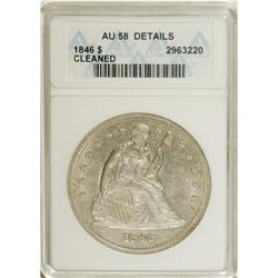 1846 S$1 --Cleaned--ANACS. AU58 Details. An untoned rep