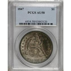 1847 S$1 AU58 PCGS. After this year, silver dollar pro
