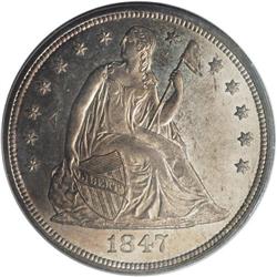1847 S$1 MS63 PCGS. The 1847 is relatively available i