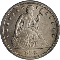 1872-S S$1 AU50 PCGS. Semi-bright silver-gray surfaces
