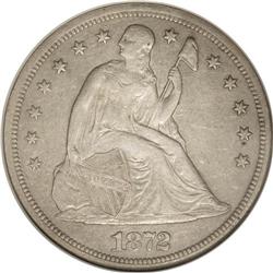 1872-S S$1 AU53 NGC. Satiny and still somewhat lustrou