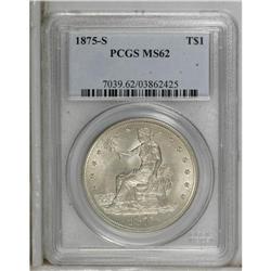 1875-S T$1 MS62 PCGS. Type One Obverse and Reverse. La