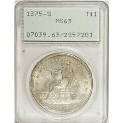 1875-S T$1 MS63 PCGS. Type One Reverse. Large S. The e