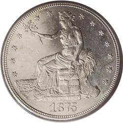 1875-S/CC T$1 MS62 PCGS. FS-012.5. This popular overmi