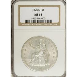 1876-S T$1 MS62 NGC. Type One Obverse and Reverse. Lar