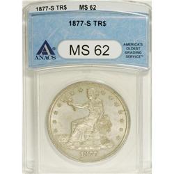 1877-S T$1 MS62 ANACS. The mintage of 1877-S Trade dol