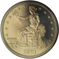 1873 T$1 PR63 Cameo PCGS. This proof Trade dollar issu