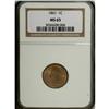 Image 1 : 1861 1C MS65 NGC. Well struck with vivid copper-orange