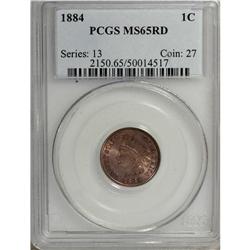 1884 1C MS65 Red PCGS. A cherry-red and pale gold Gem