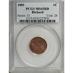 1885 1C MS65 Red PCGS. Ex: Richard Collection. Fully s