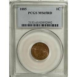 1885 1C MS65 Red PCGS. Attractive copper-gold colorati