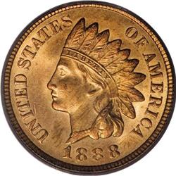 1888 1C MS65 Red PCGS. Among Indian cents from the lat