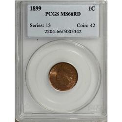 1899 1C MS66 Red PCGS. Deeply set, rich, cherry-red lu