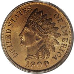 1900 1C MS66 Red PCGS. The 1900 Indian Head cent, with